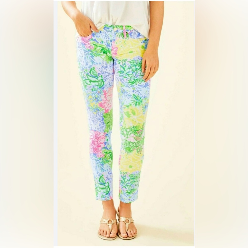 Lilly Pulitzer South Ocean Skinny Cheek to Cheek Jeans sz 6